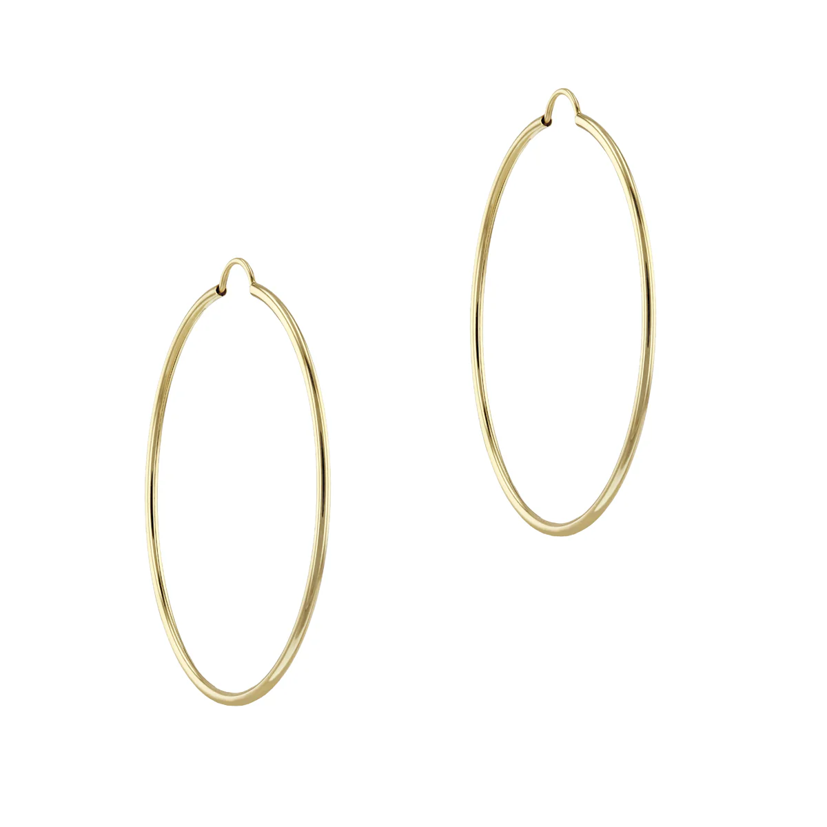 Soleil Collection 40mm Plain Flexible Hoop Earrings | 9K Solid Yellow Gold - Image 3