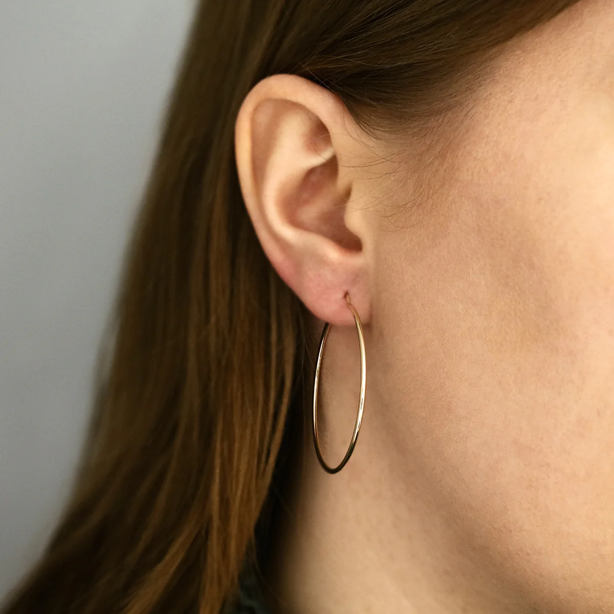 Soleil Collection 40mm Plain Flexible Hoop Earrings | 9K Solid Yellow Gold - Image 6