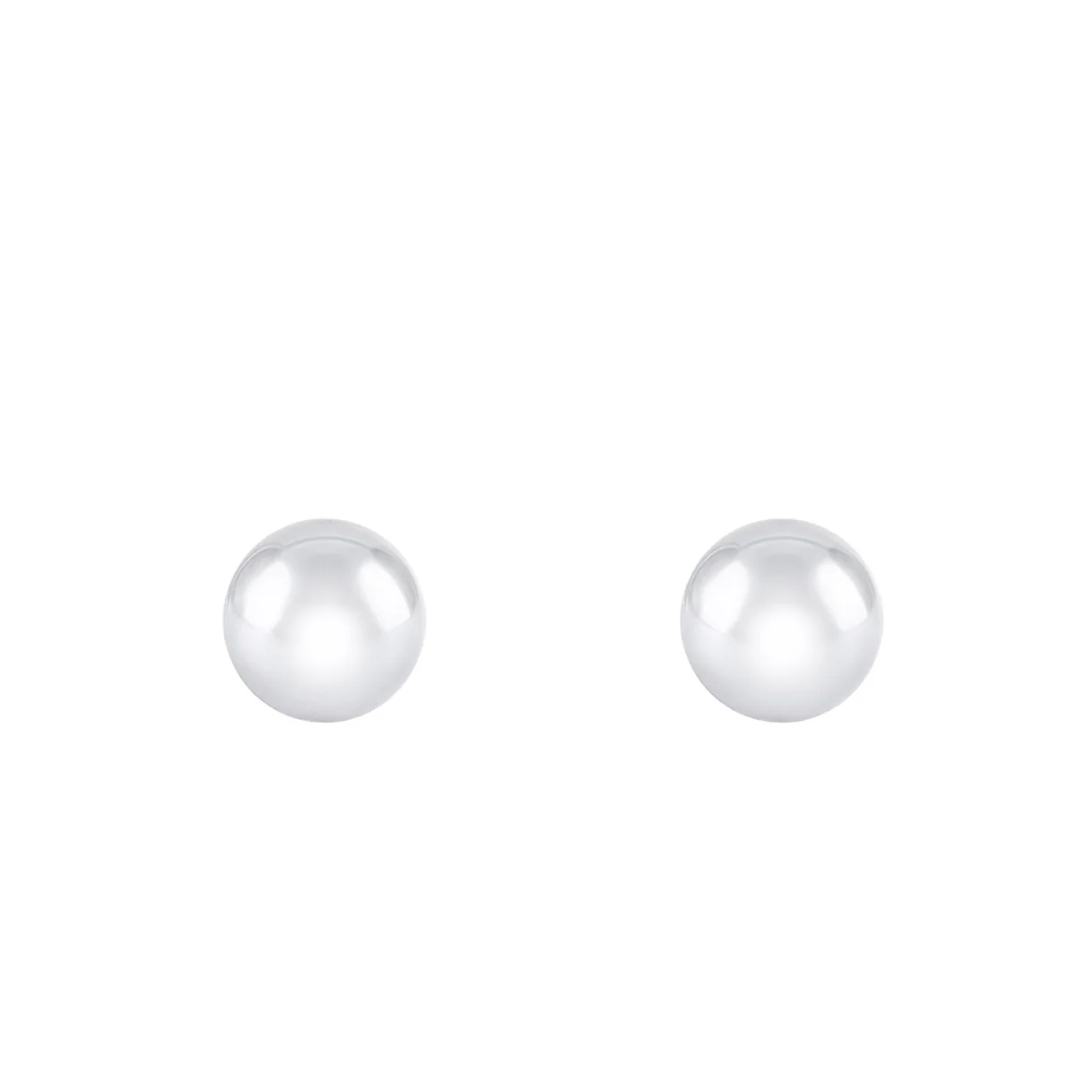 Soleil Collection 4mm Ball Stud Earrings | 9K White Gold - Image 2