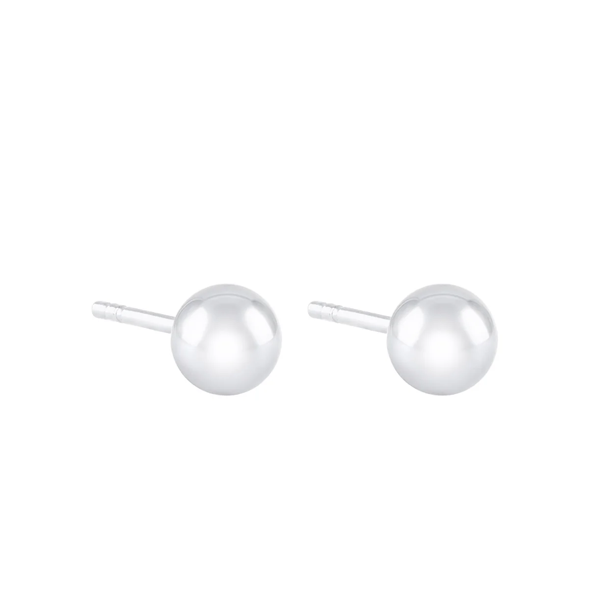 Soleil Collection 4mm Ball Stud Earrings | 9K White Gold - Image 3