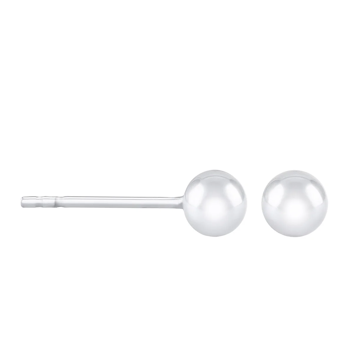 Soleil Collection 4mm Ball Stud Earrings | 9K White Gold - Image 4