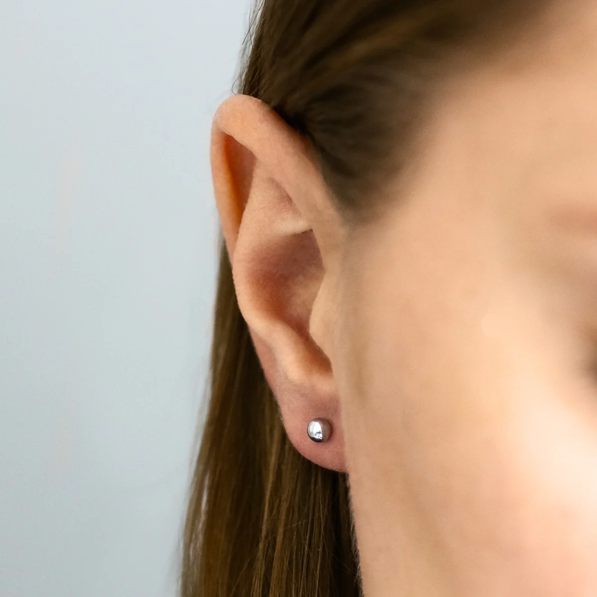 Soleil Collection 4mm Ball Stud Earrings | 9K White Gold - Image 6