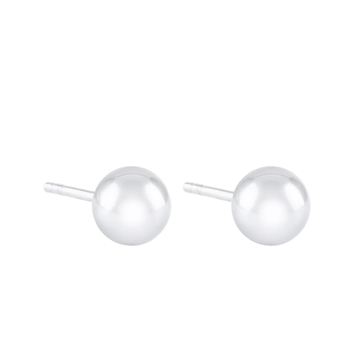 Soleil Collection 5mm Ball Stud Earrings | 9K White Gold - Image 3