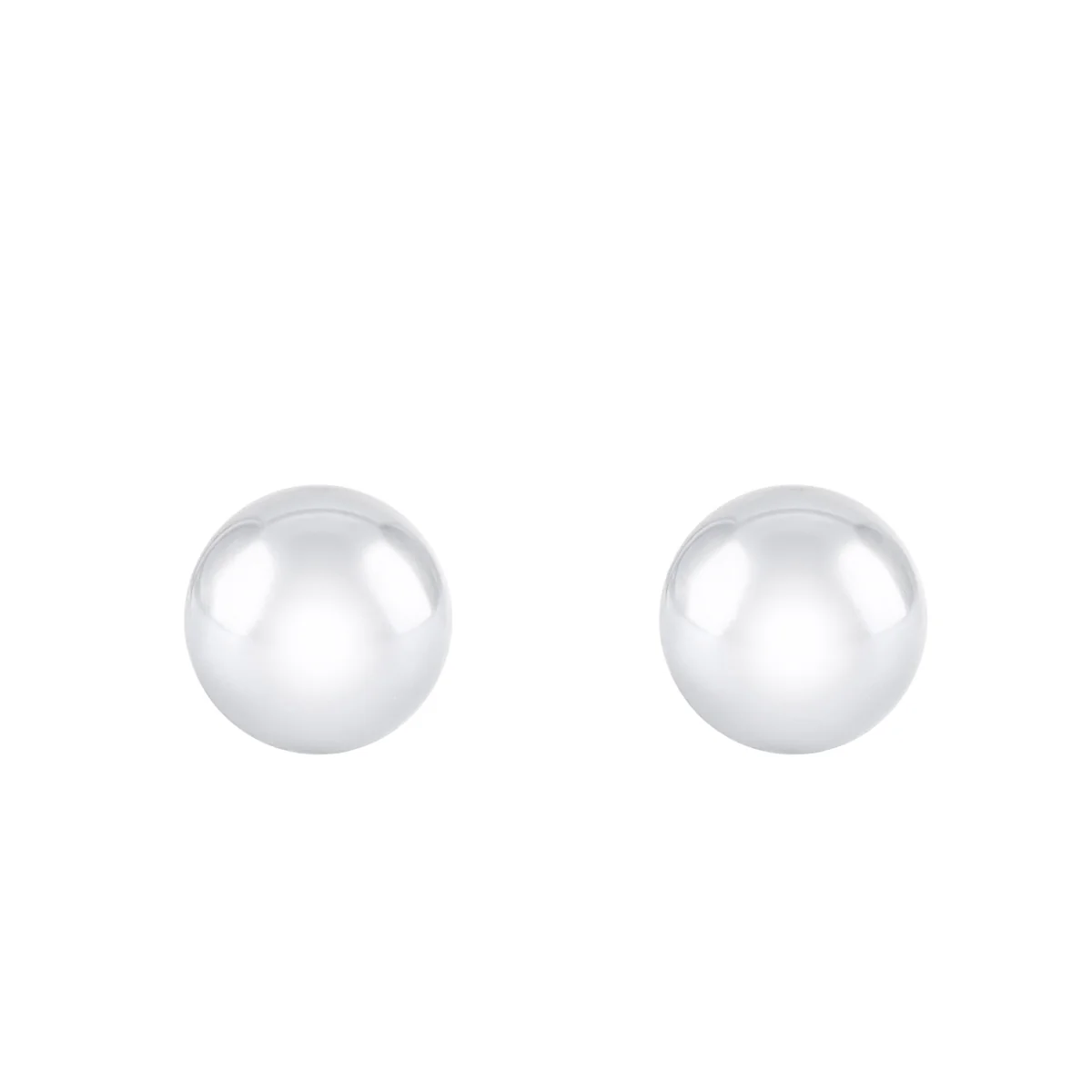 Soleil Collection 6mm Ball Stud Earrings | 9K White Gold - Image 2