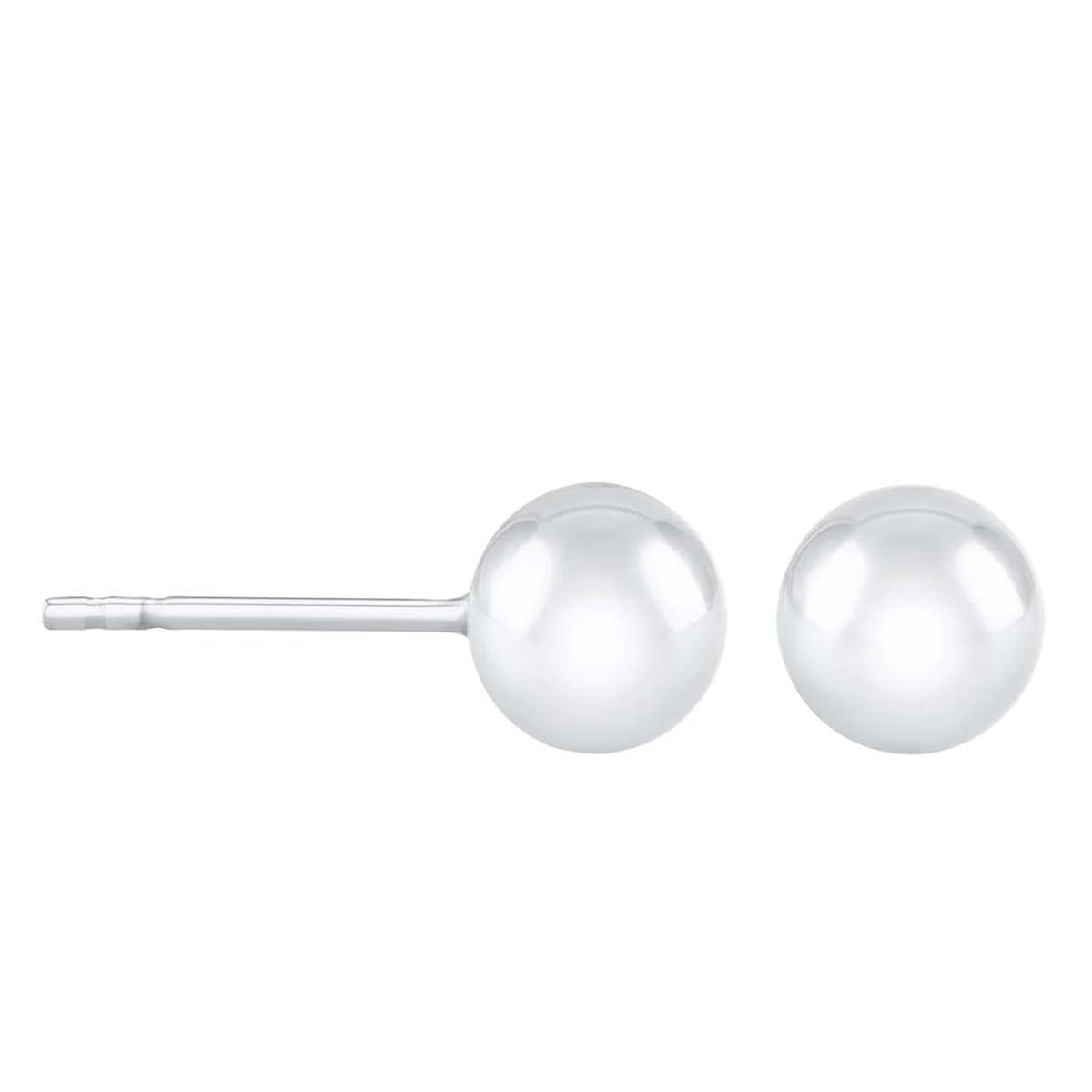 Soleil Collection 6mm Ball Stud Earrings | 9K White Gold - Image 4