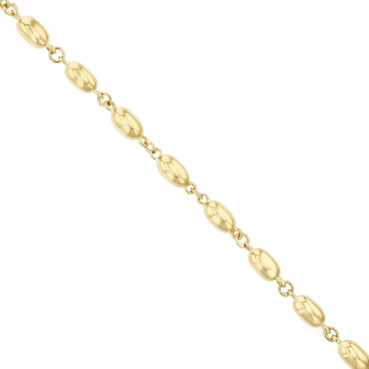 Soleil Collection 7.5" Elongated Bead Shaped Bracelet | 9K Yellow Gold - Image 2