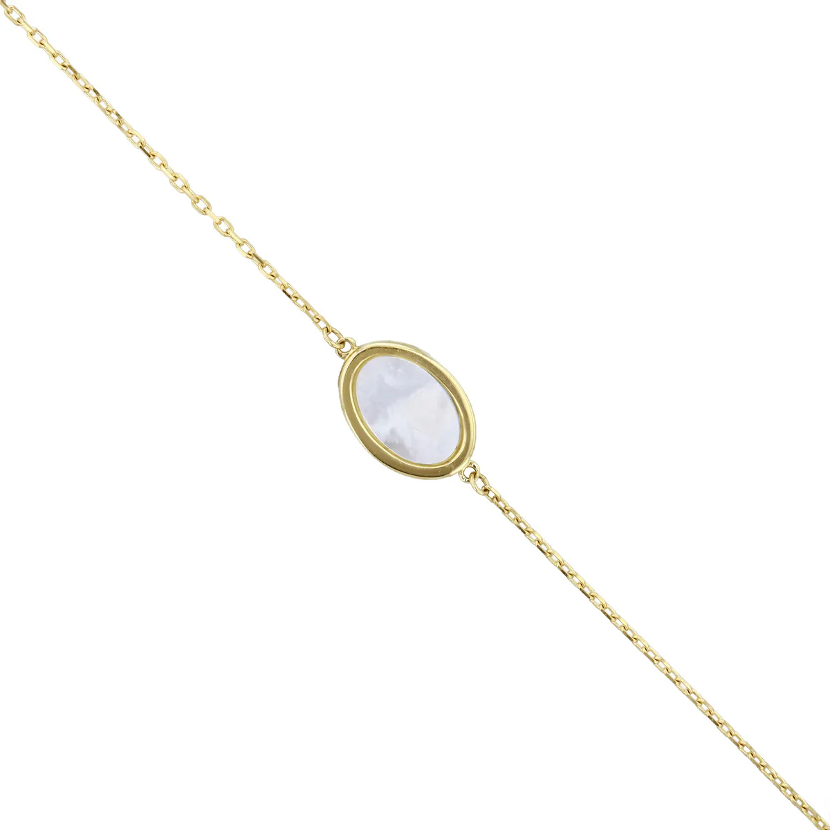 Soleil Collection 7" - 7.5" Mother of Pearl Bracelet  | 9K Solid Yellow Gold - Image 3