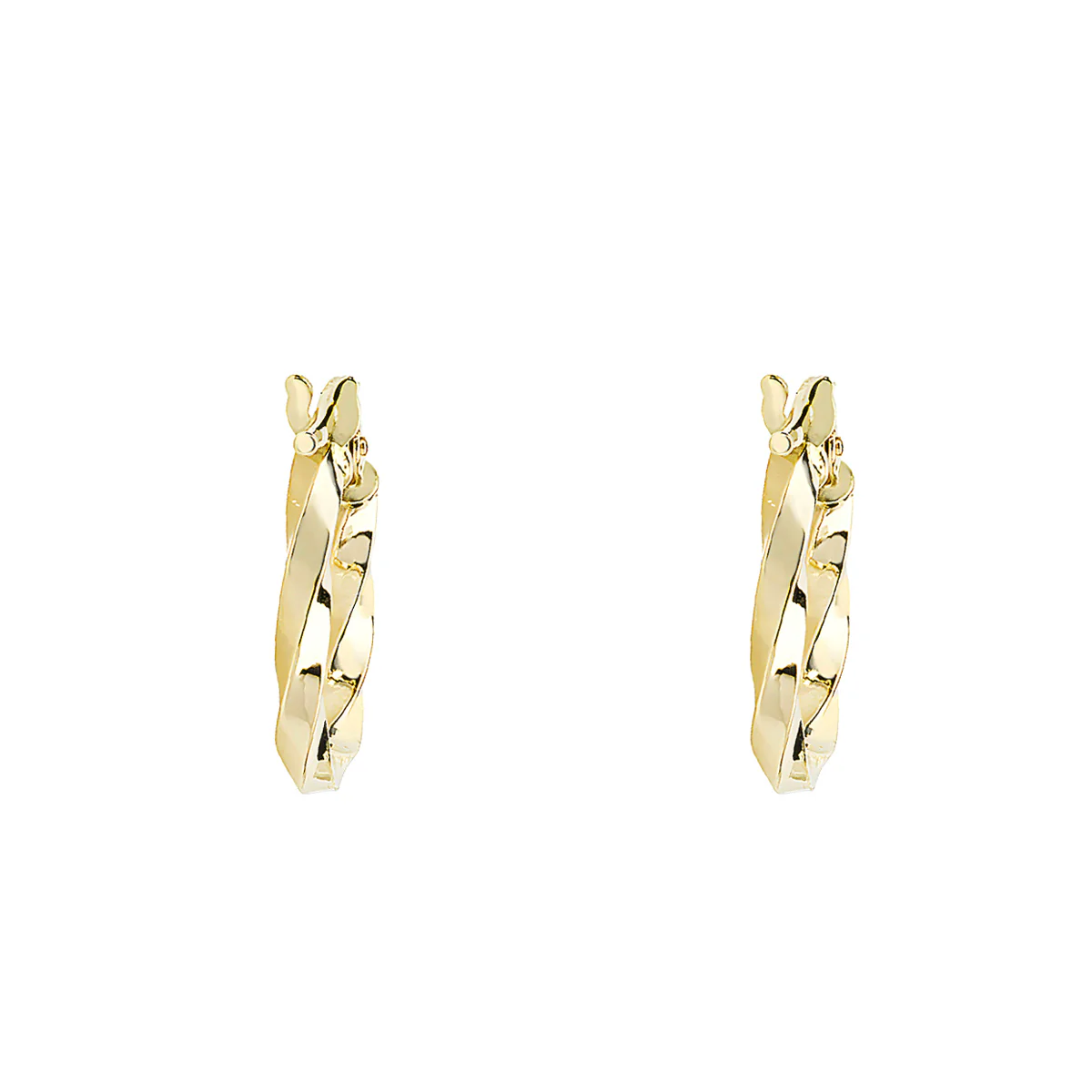 Soleil Collection 8mm Twist Hoop Earrings | 9K Solid Yellow Gold - Image 2