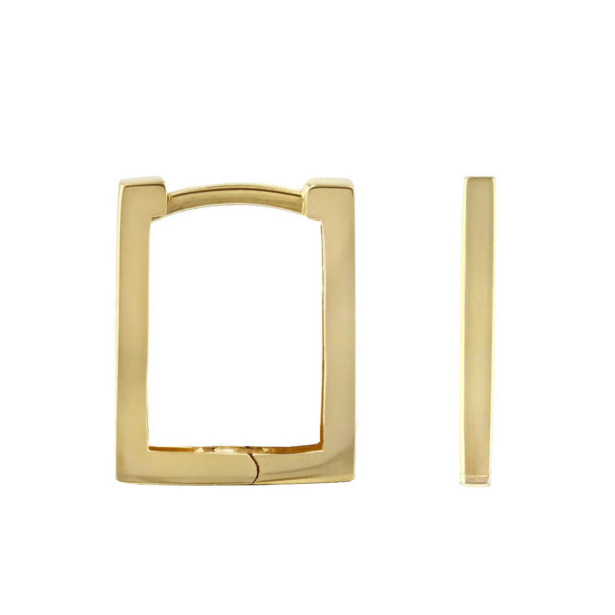Soleil Collection Angular Hoop Earrings | 9K Solid Yellow Gold - Image 3