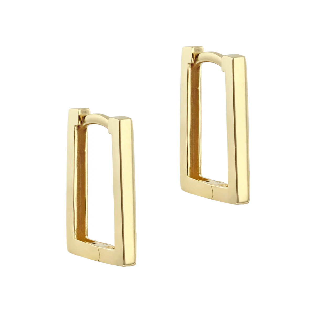Soleil Collection Angular Hoop Earrings | 9K Solid Yellow Gold - Image 4