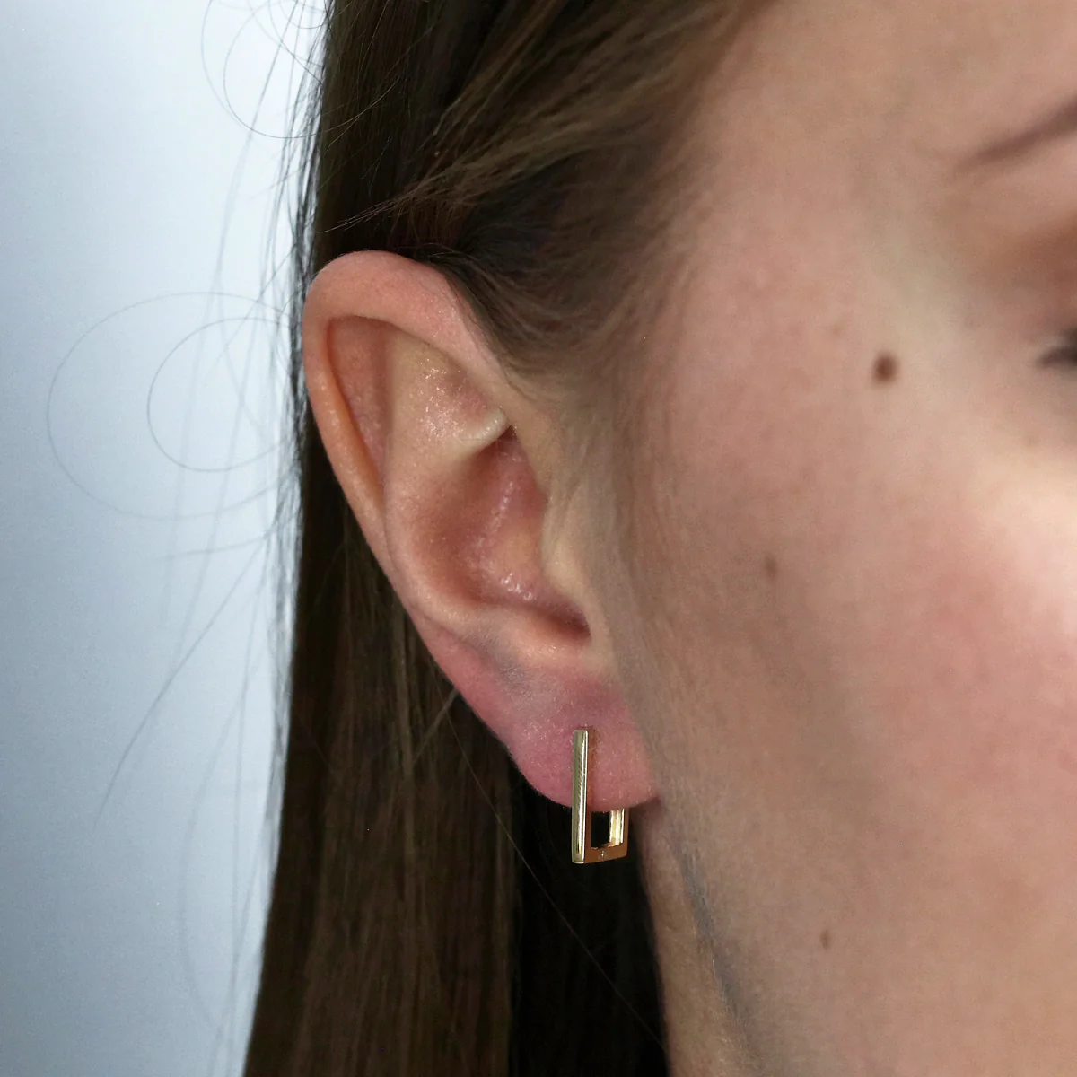 Soleil Collection Angular Hoop Earrings | 9K Solid Yellow Gold - Image 5