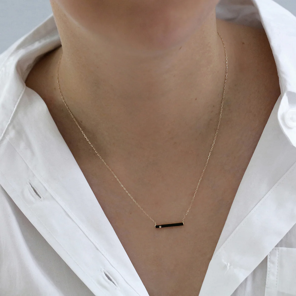 Soleil Collection Black Enamel and Diamond Pendant | 9K Solid Yellow Gold - Image 6