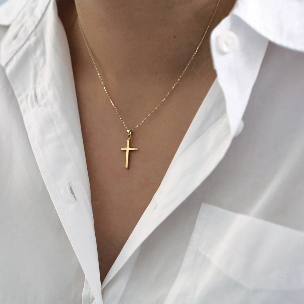 Soleil Collection Cross Pendant | 9K Solid Yellow Gold - Image 2