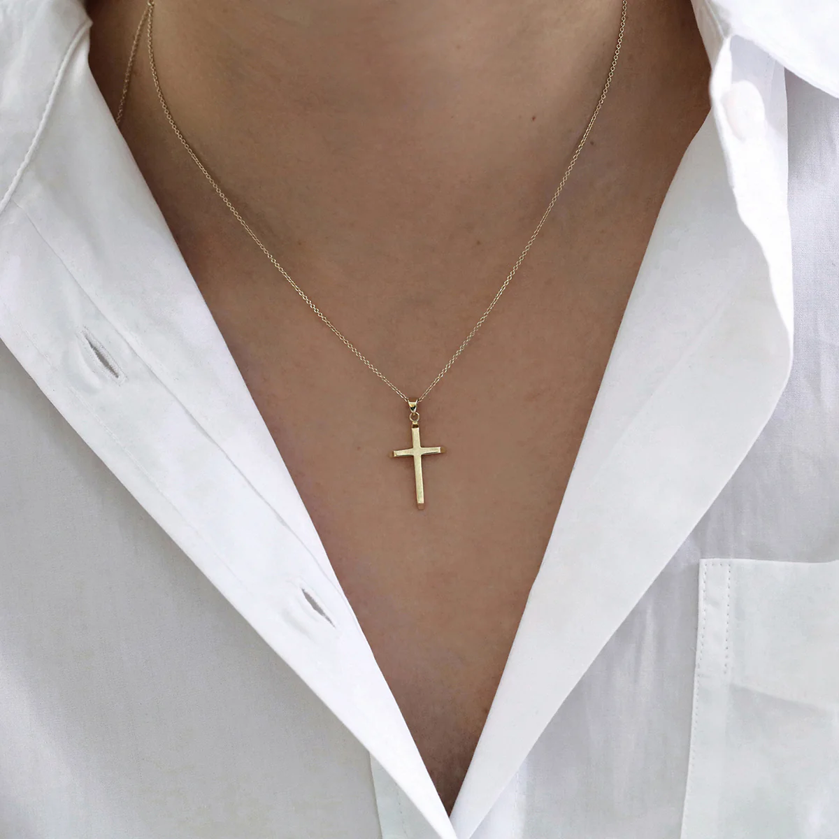 Soleil Collection Cross Pendant | 9K Solid Yellow Gold - Image 4