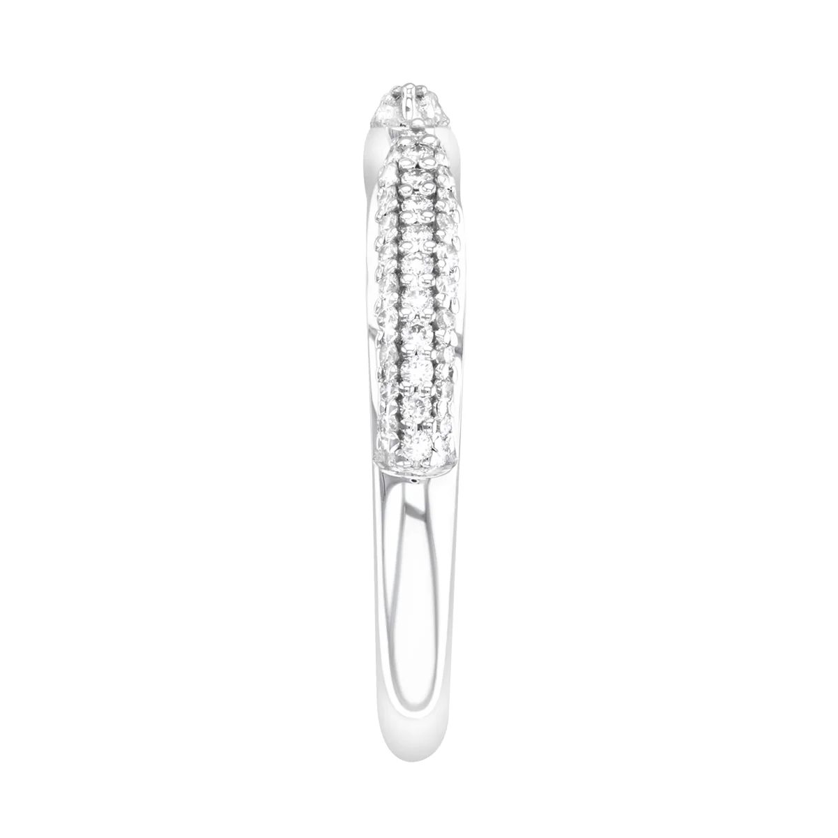 Soleil Collection Diamond Claw Stacking Ring | 9K Solid White Gold - Image 4