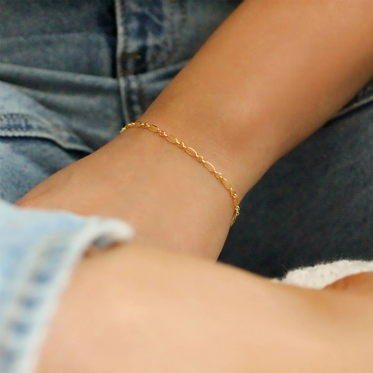 Soleil Collection Diamond Cut Figaro Bracelet | 9K Solid Yellow Gold - Image 3