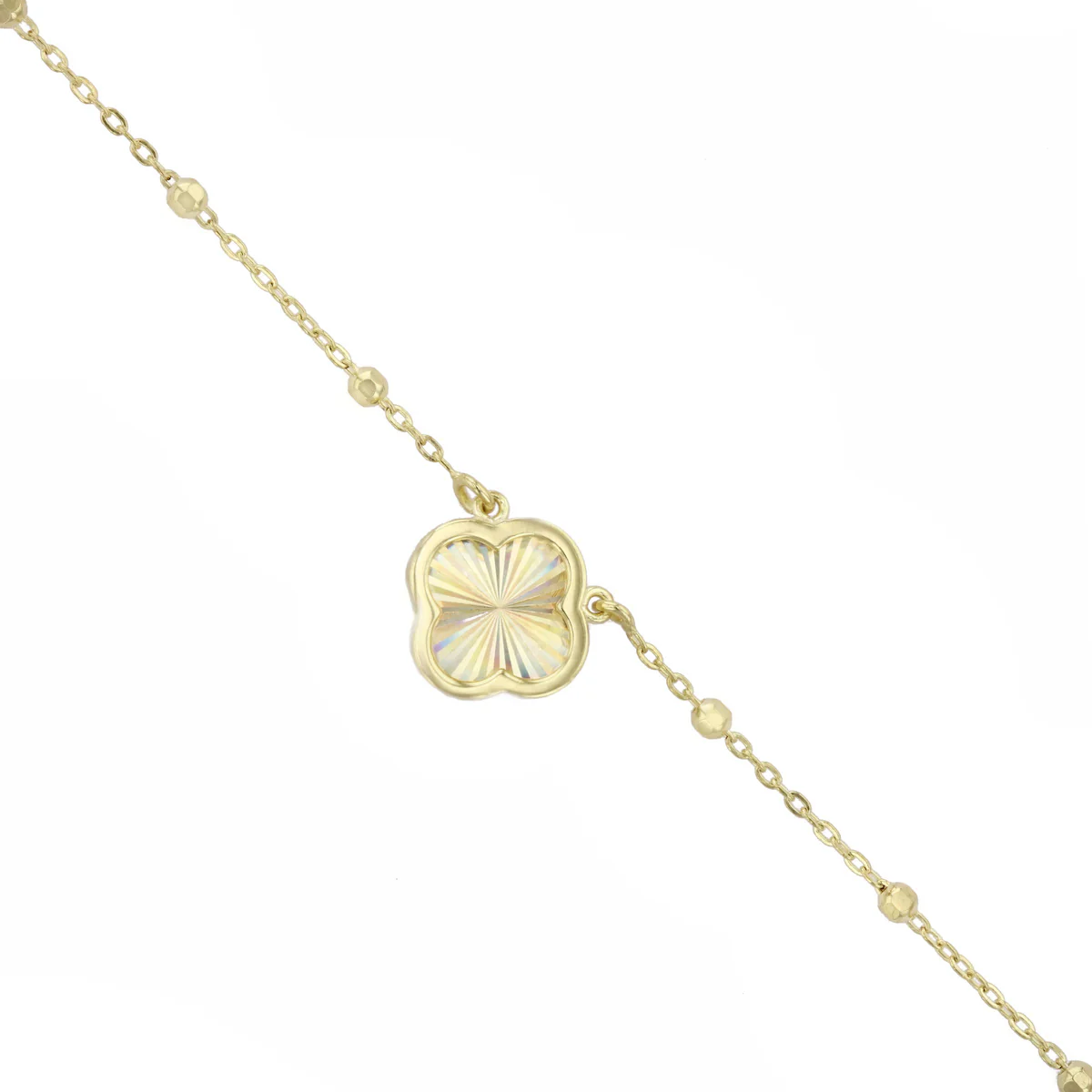 Soleil Collection Diamond Cut Petal Motif Necklace | 9K Yellow Gold - Image 3