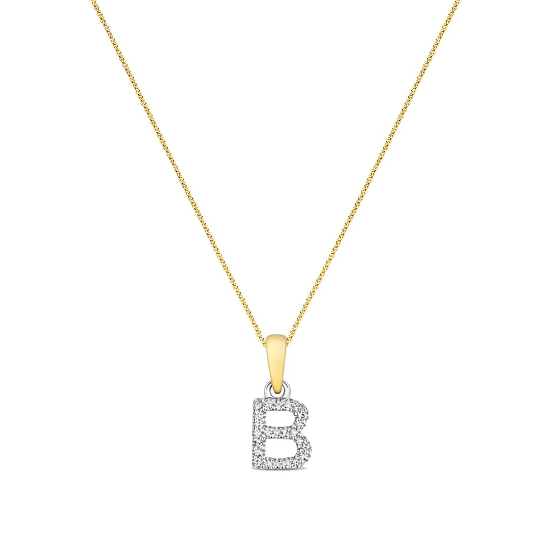 Soleil Collection Diamond Letter and Star Sign Pendant | 9K Solid Yellow Gold - Image 10