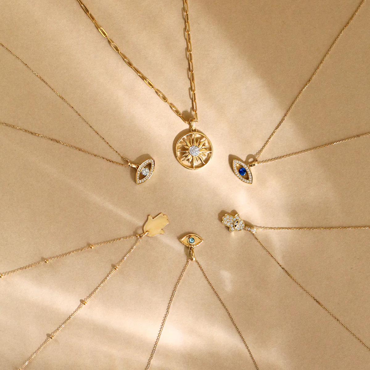 Soleil Collection Diamond Sun Pendant | 9K Solid Yellow Gold - Image 5