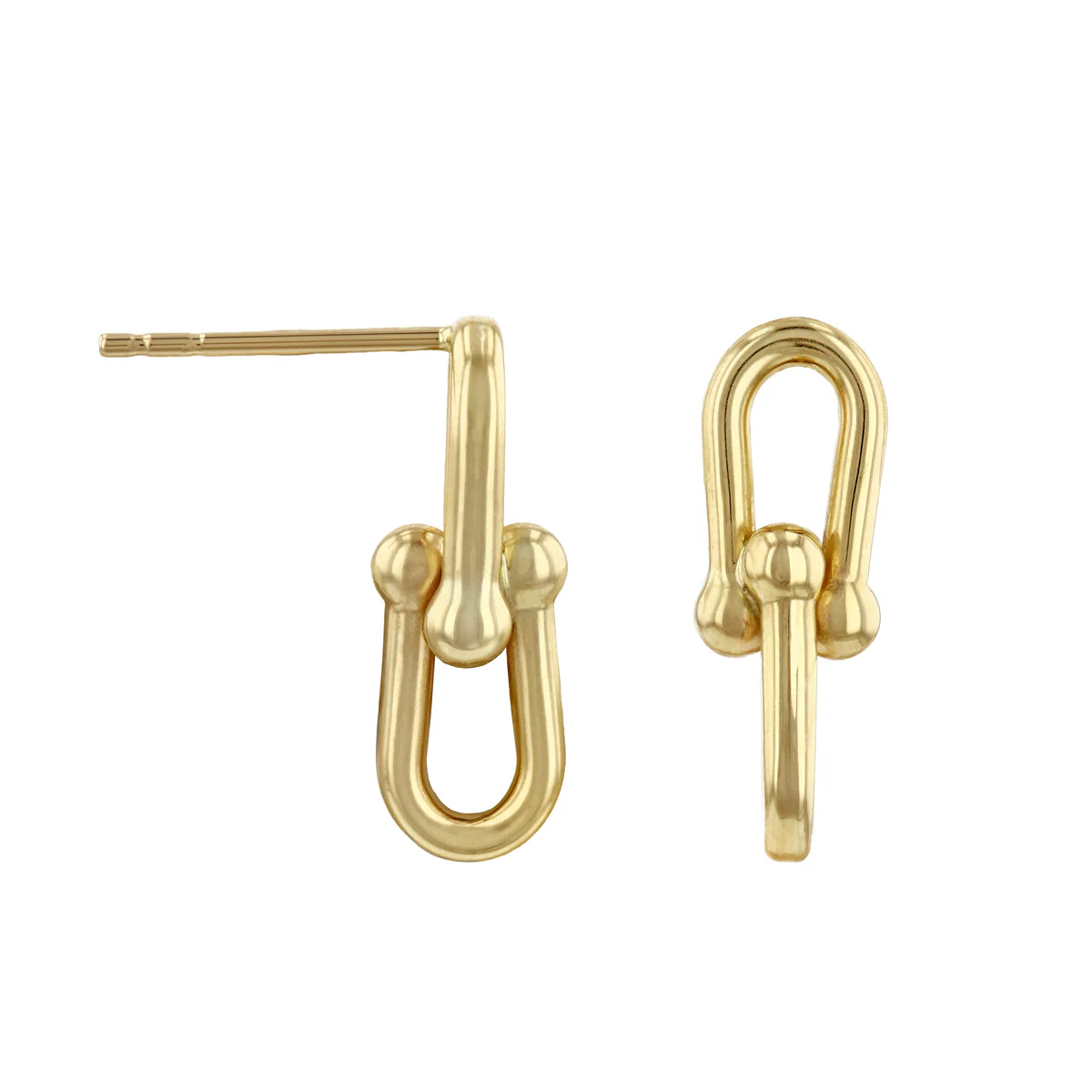 Soleil Collection Double Lock Earrings | 9K Solid Yellow Gold - Image 3
