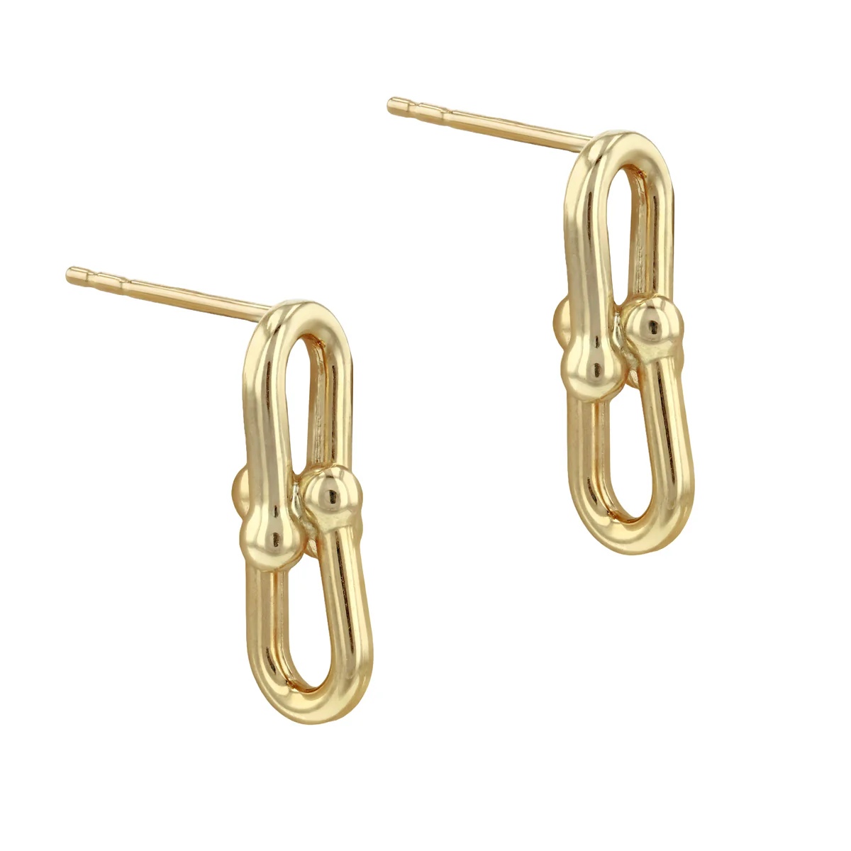 Soleil Collection Double Lock Earrings | 9K Solid Yellow Gold - Image 4