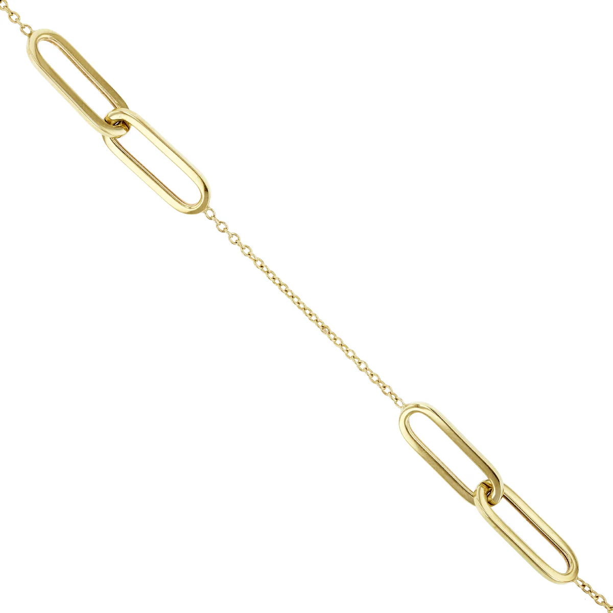 Soleil Collection 18" Double Oval Link Necklace | 9K Solid Yellow Gold - Image 3