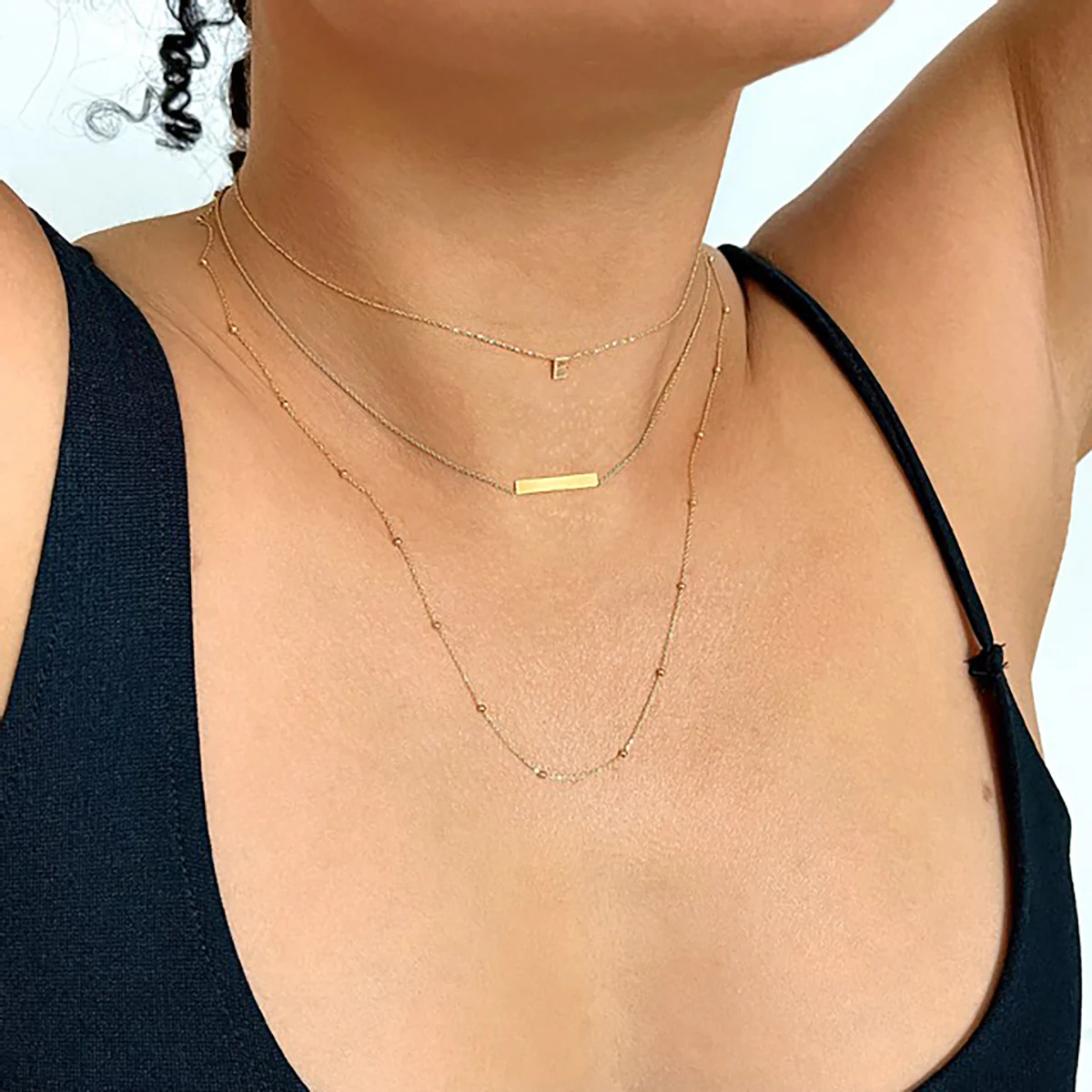 Soleil Collection 16"-17" Gold Bar Necklace | 9K Solid Yellow Gold - Image 2