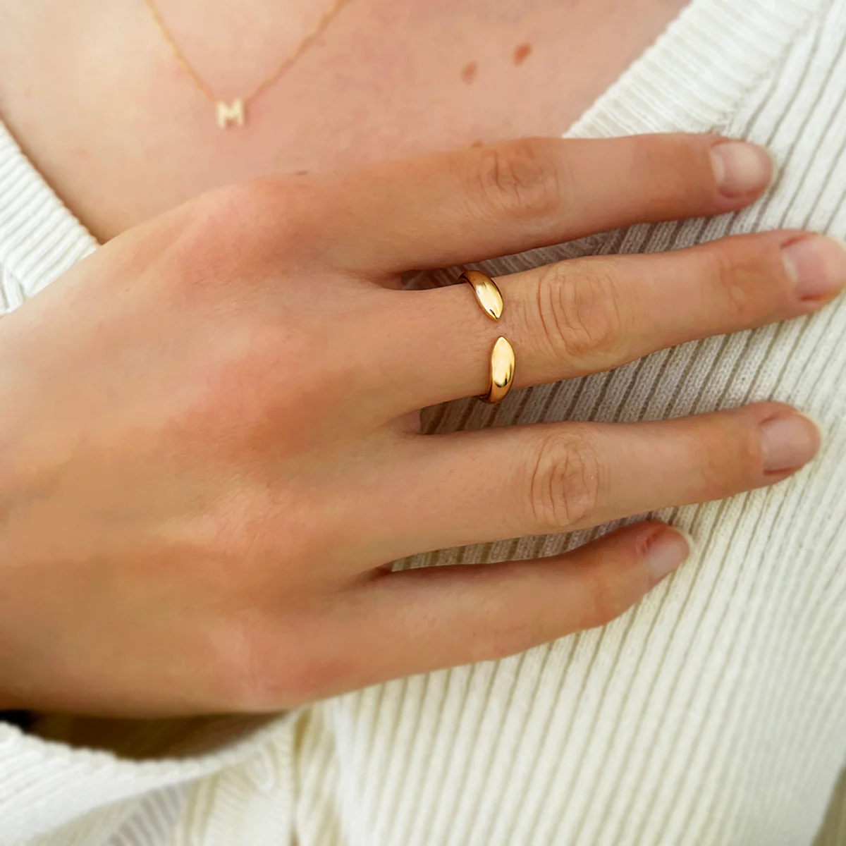 Soleil Collection Gold Claw Stacking Ring | 9K Solid Yellow Gold - Image 6