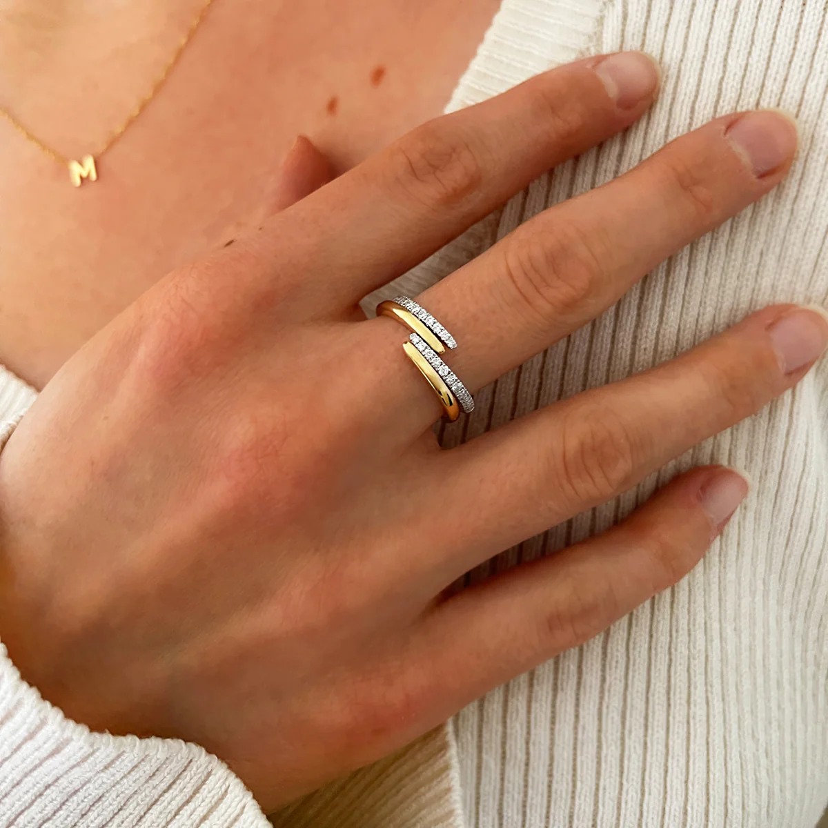 Soleil Collection Gold Wrap Ring | 9K Solid Yellow Gold - Image 7