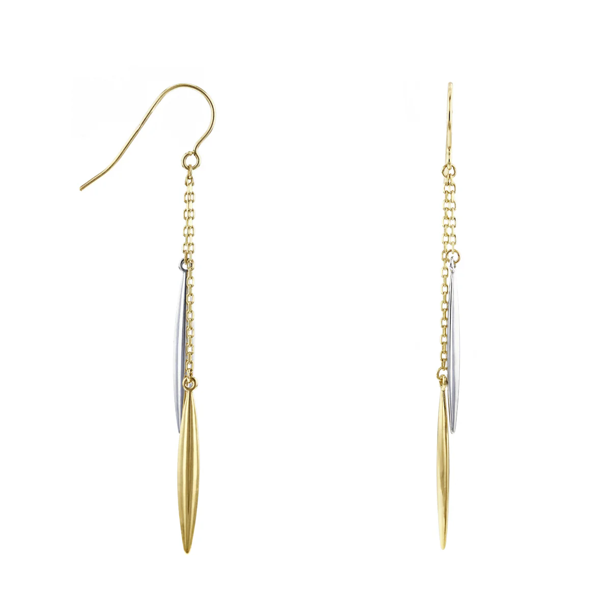 Soleil Collection Icicle Drop Earrings | 9K Solid Gold Multi-Metal - Image 3