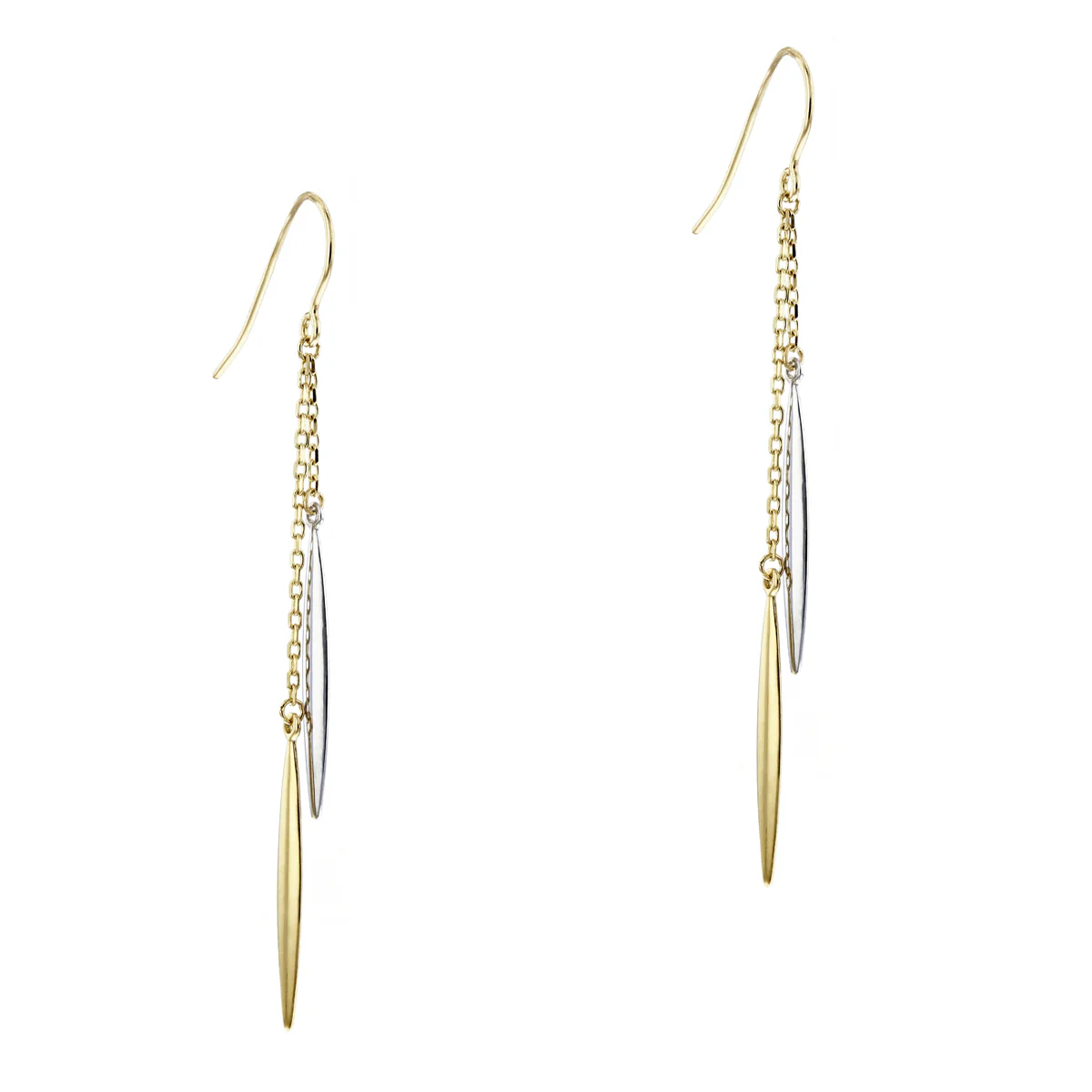 Soleil Collection Icicle Drop Earrings | 9K Solid Gold Multi-Metal - Image 4