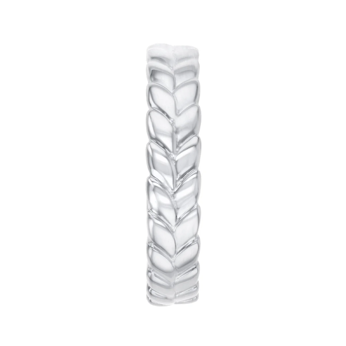 Soleil Collection Leaf Design Dress Ring | 9K White Gold - Image 4