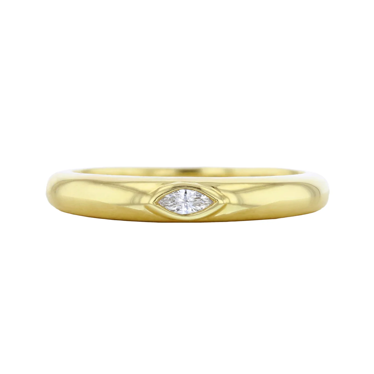 Soleil Collection Marquise Diamond Inlay Ring | 18K Solid Yellow Gold - Image 5