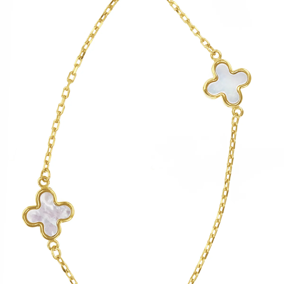 Soleil Collection Mother Of Pearl Petal Bracelet | 9K Solid Yellow Gold - Image 3