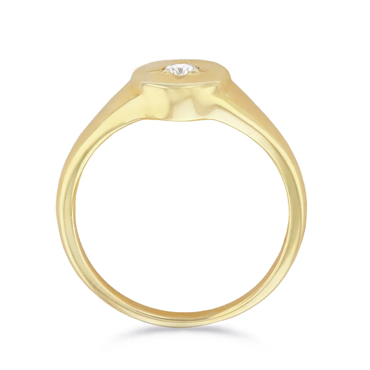Soleil Collection Oval Diamond Set Signet Ring | 9K Solid Yellow Gold - Image 3