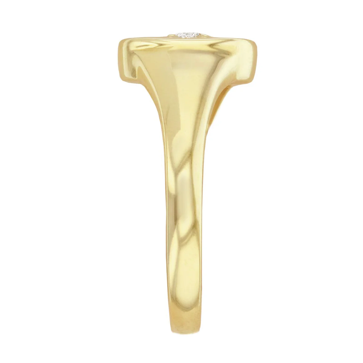 Soleil Collection Oval Diamond Set Signet Ring | 9K Solid Yellow Gold - Image 4