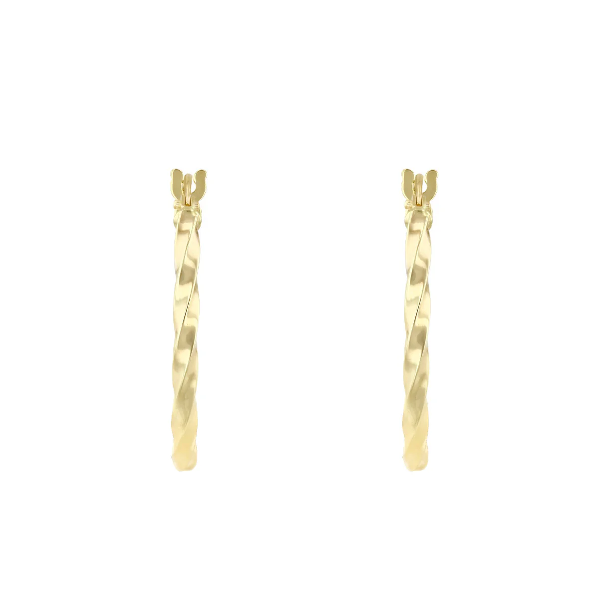 Soleil Collection Oval Twist Hoop Earrings | 9K Yellow Gold - Image 2