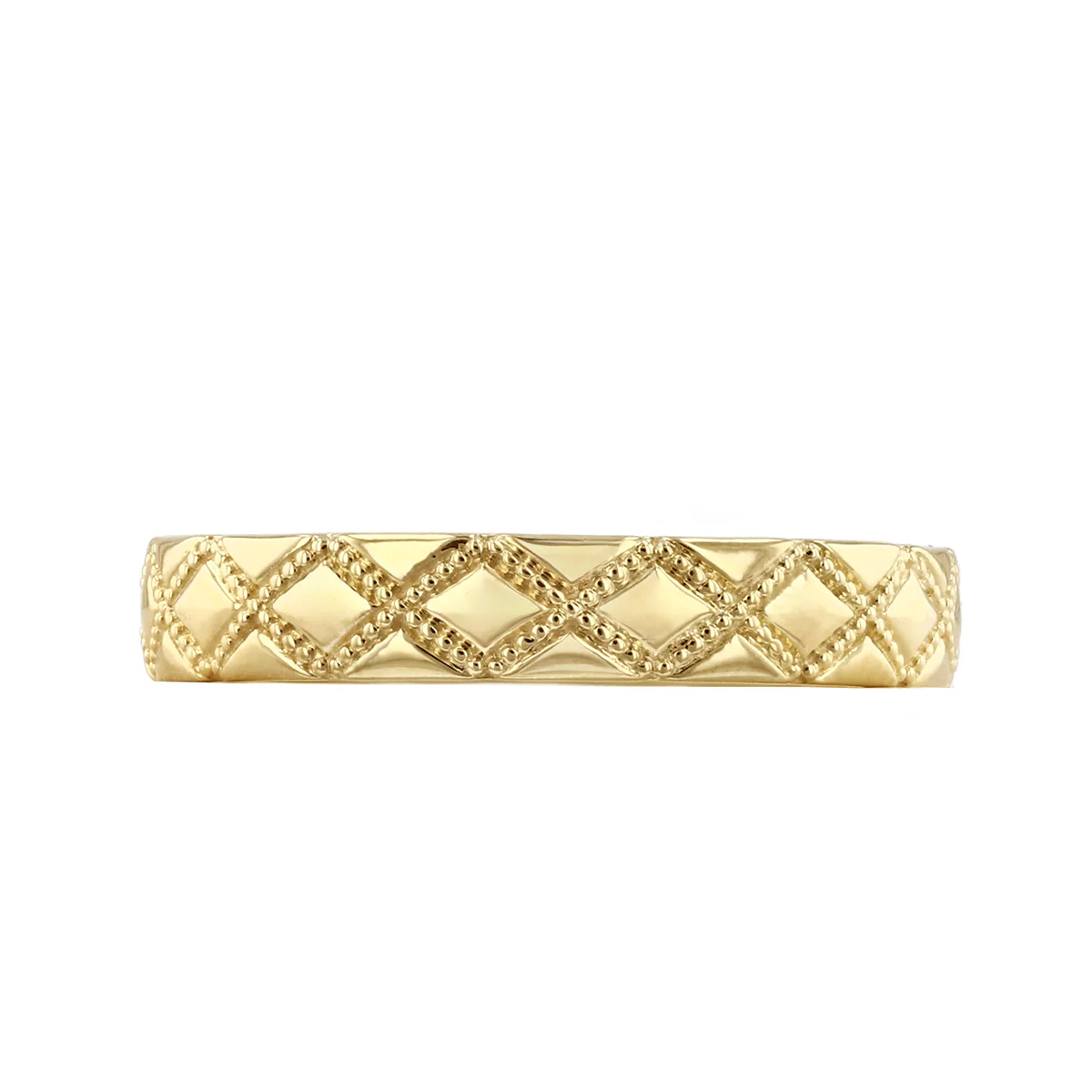 Soleil Collection Diamond Shaped Patterned Dress Ring | 9K yellow Gold - Image 2