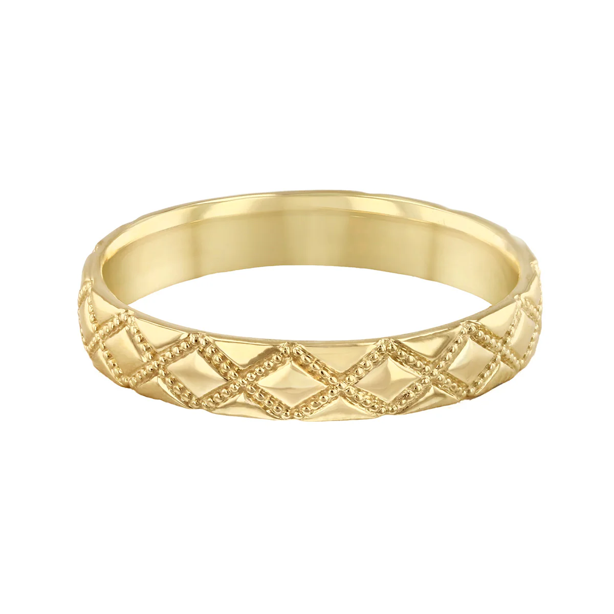 Soleil Collection Diamond Shaped Patterned Dress Ring | 9K yellow Gold - Image 3