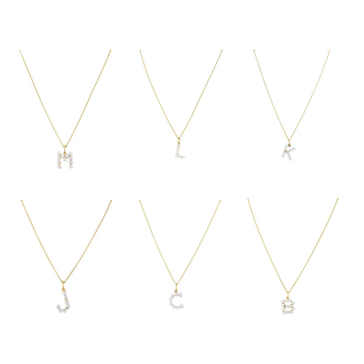 Soleil Collection 18" Pearl Initial Necklace | 9K Solid Yellow Gold - Image 6