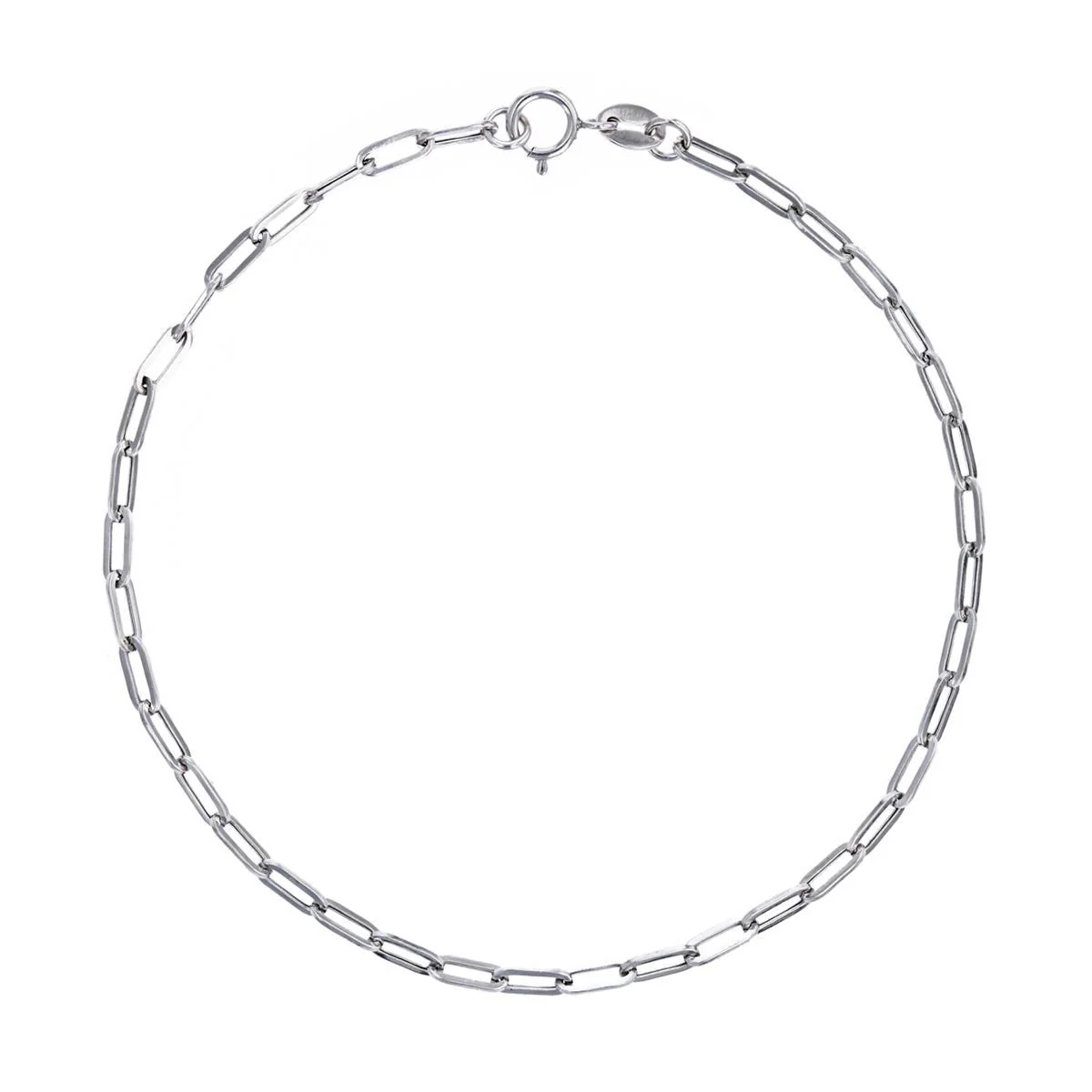 Soleil Collection Petite Paperclip Bracelet | 9K Solid White Gold - Image 4