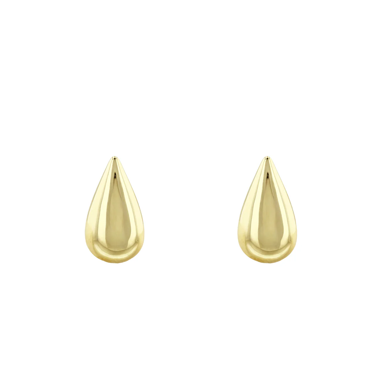 Soleil collection Polished Domed Pear Shape Earrings | 9K Solid Yellow Gold - Image 2