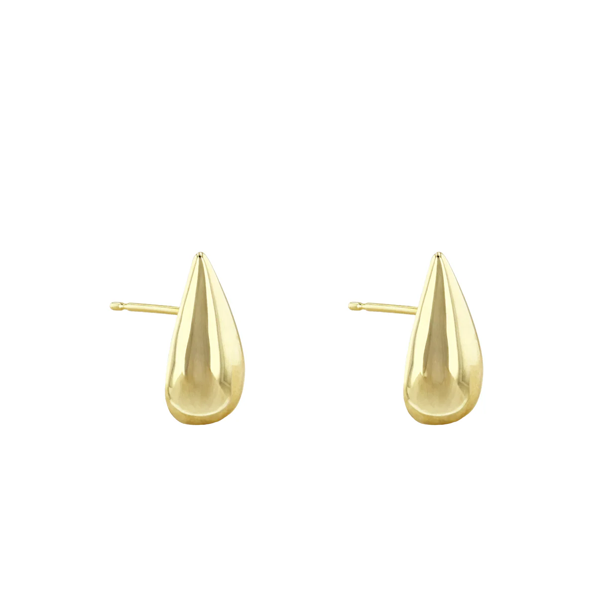 Soleil collection Polished Domed Pear Shape Earrings | 9K Solid Yellow Gold - Image 3