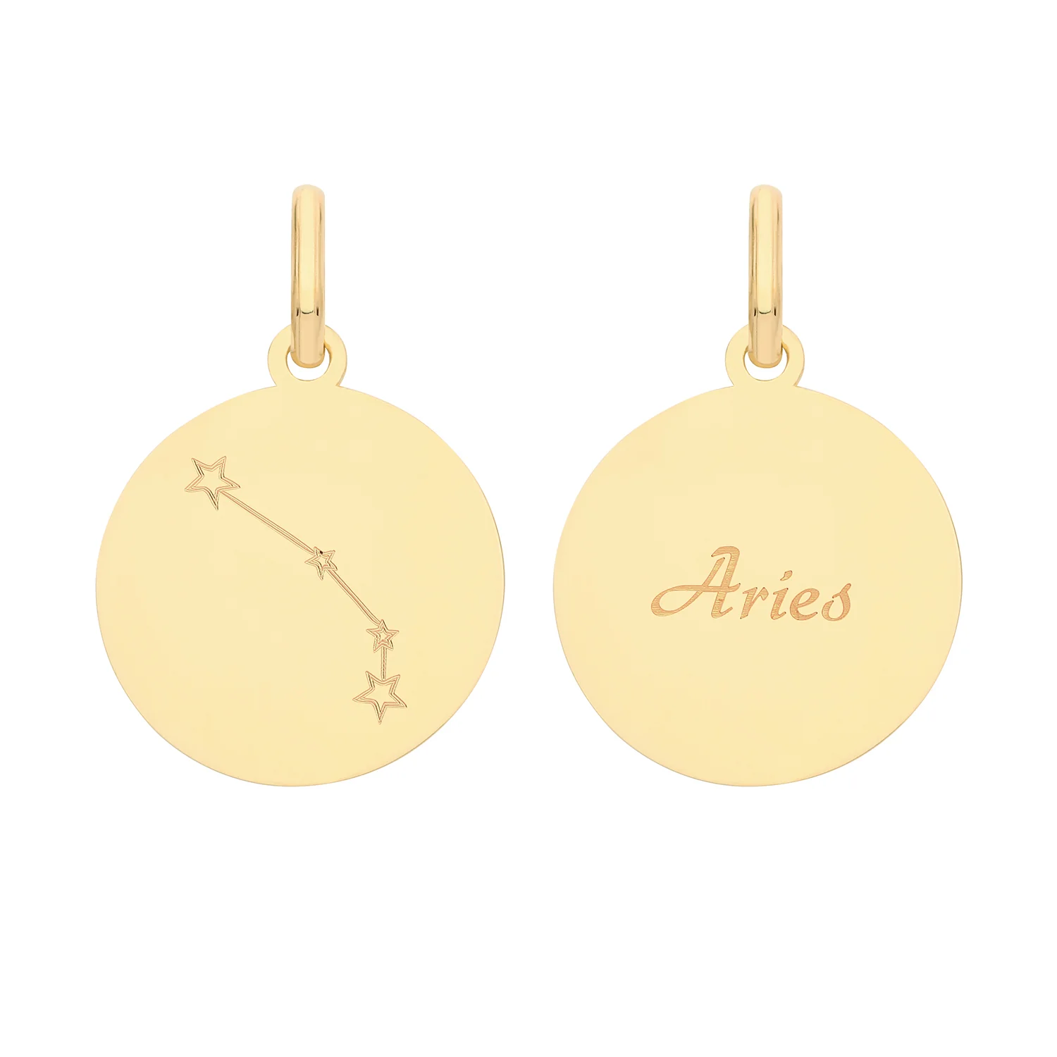 Soleil Collection Star Sign Disc Pendant | 9K Solid Yellow Gold - Image 12