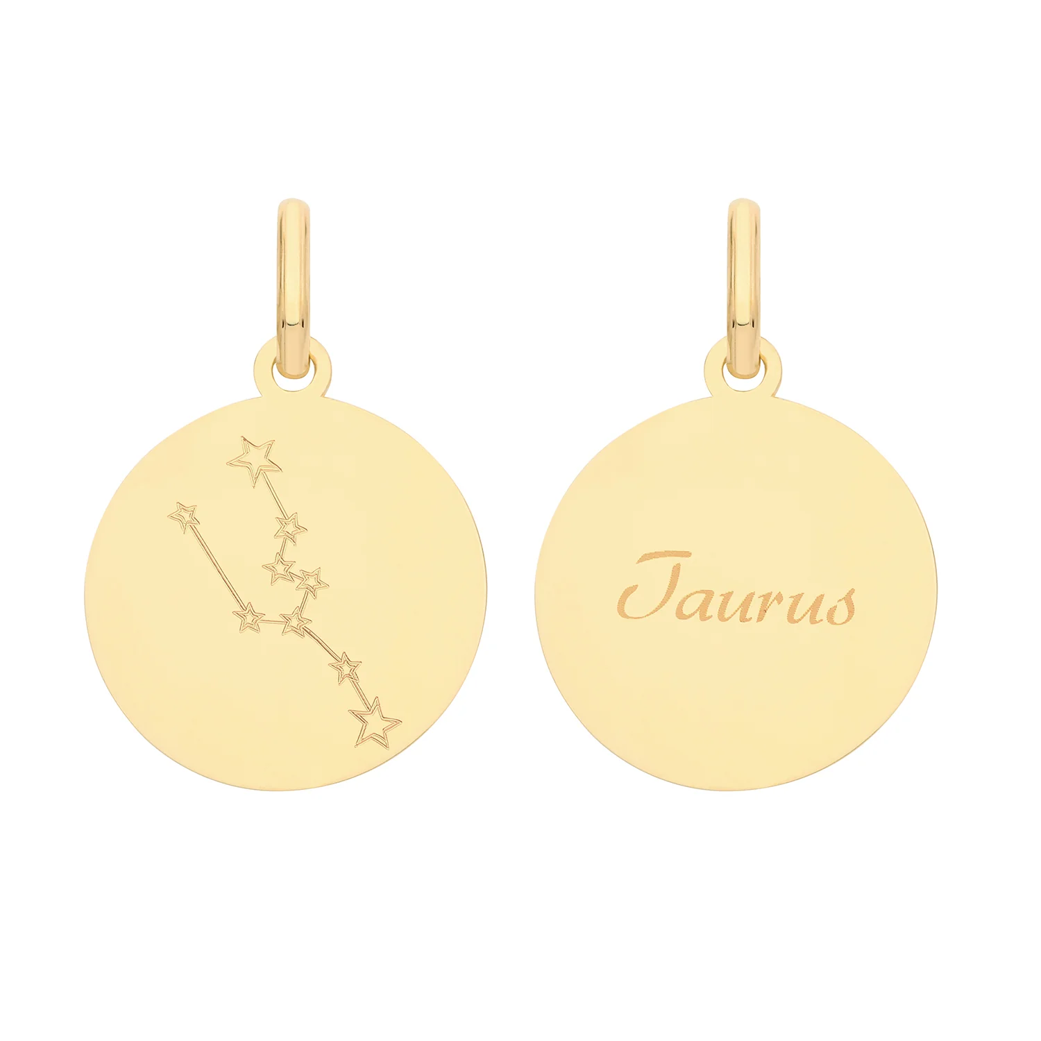 Soleil Collection Star Sign Disc Pendant | 9K Solid Yellow Gold - Image 13