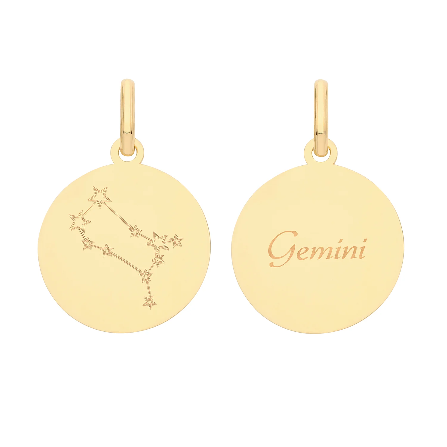 Soleil Collection Star Sign Disc Pendant | 9K Solid Yellow Gold - Image 14