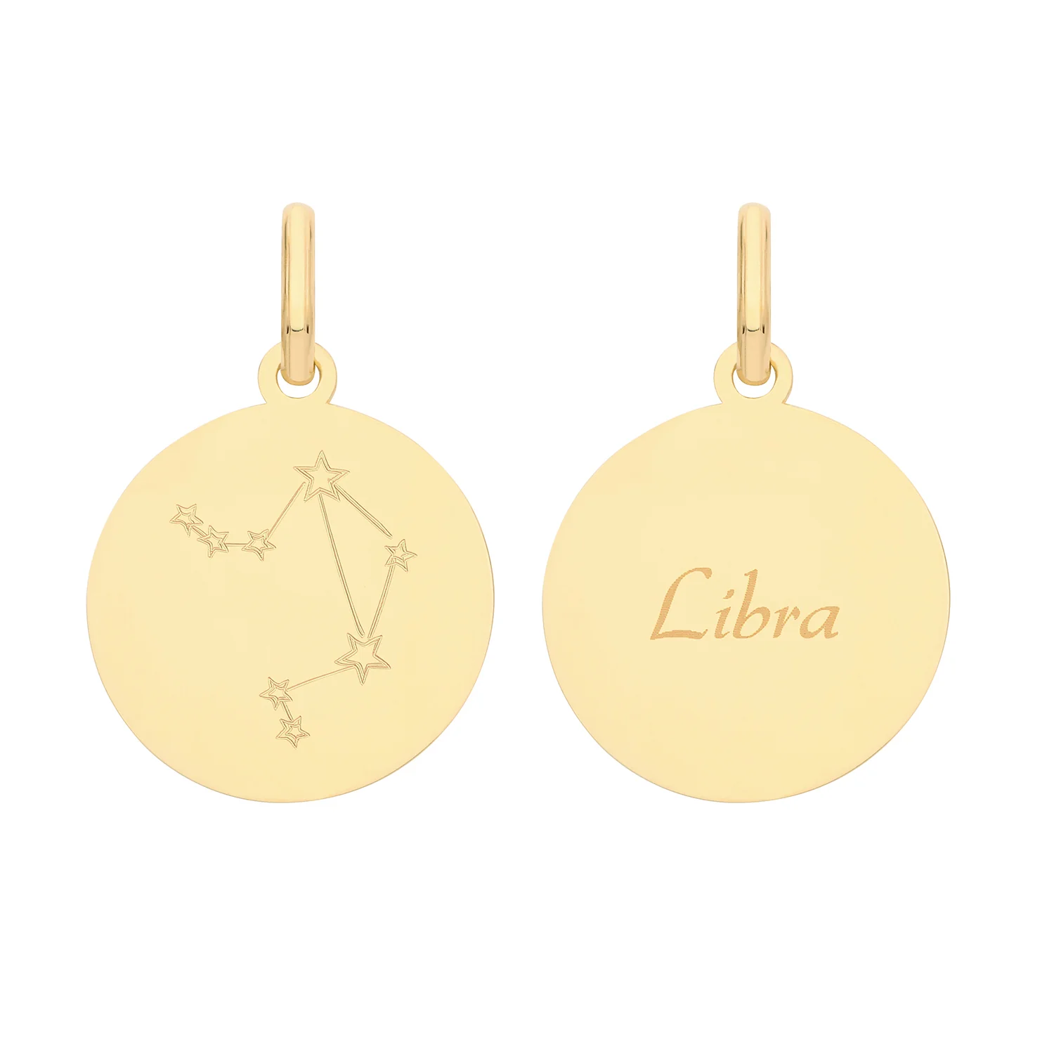 Soleil Collection Star Sign Disc Pendant | 9K Solid Yellow Gold - Image 17