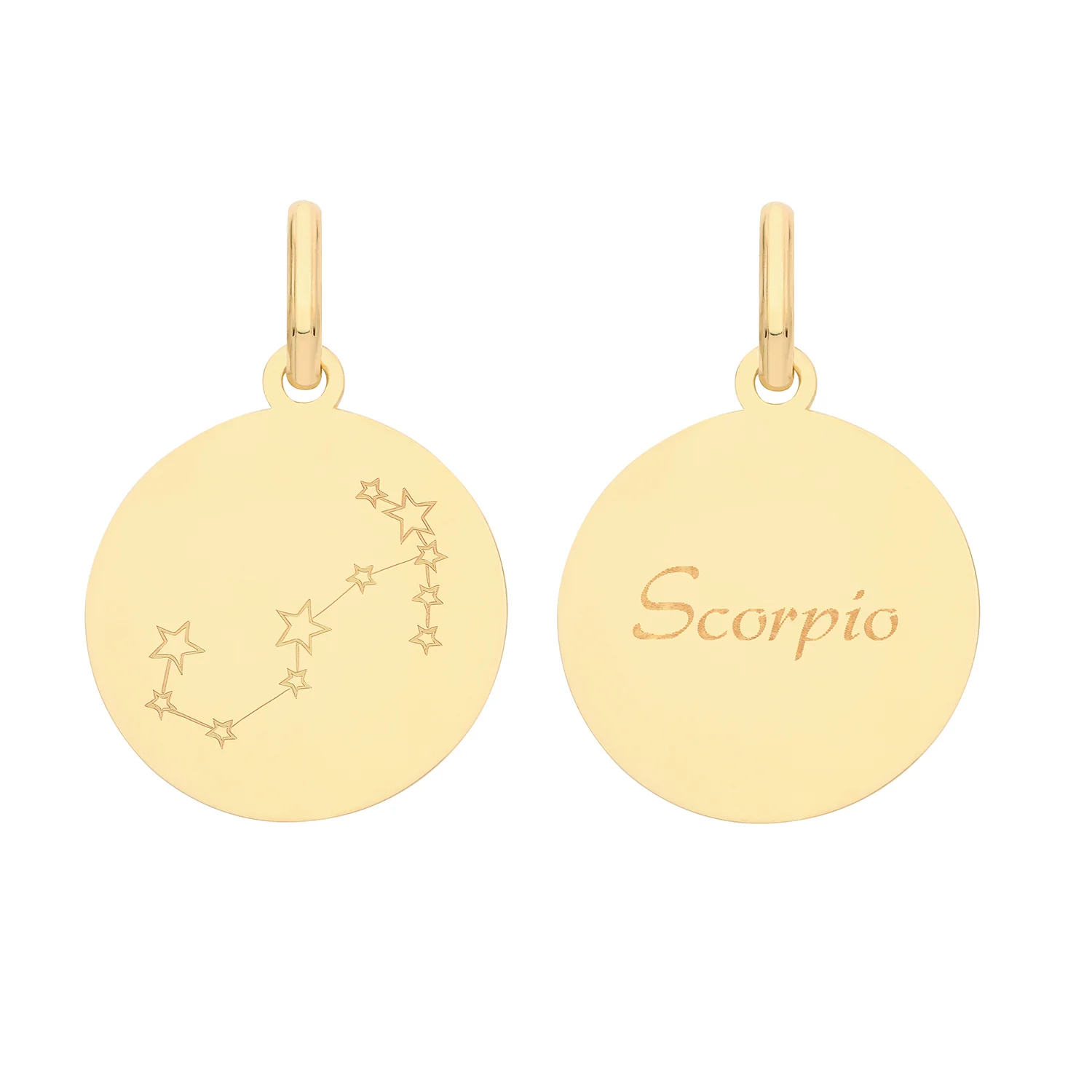 Soleil Collection Star Sign Disc Pendant | 9K Solid Yellow Gold - Image 18