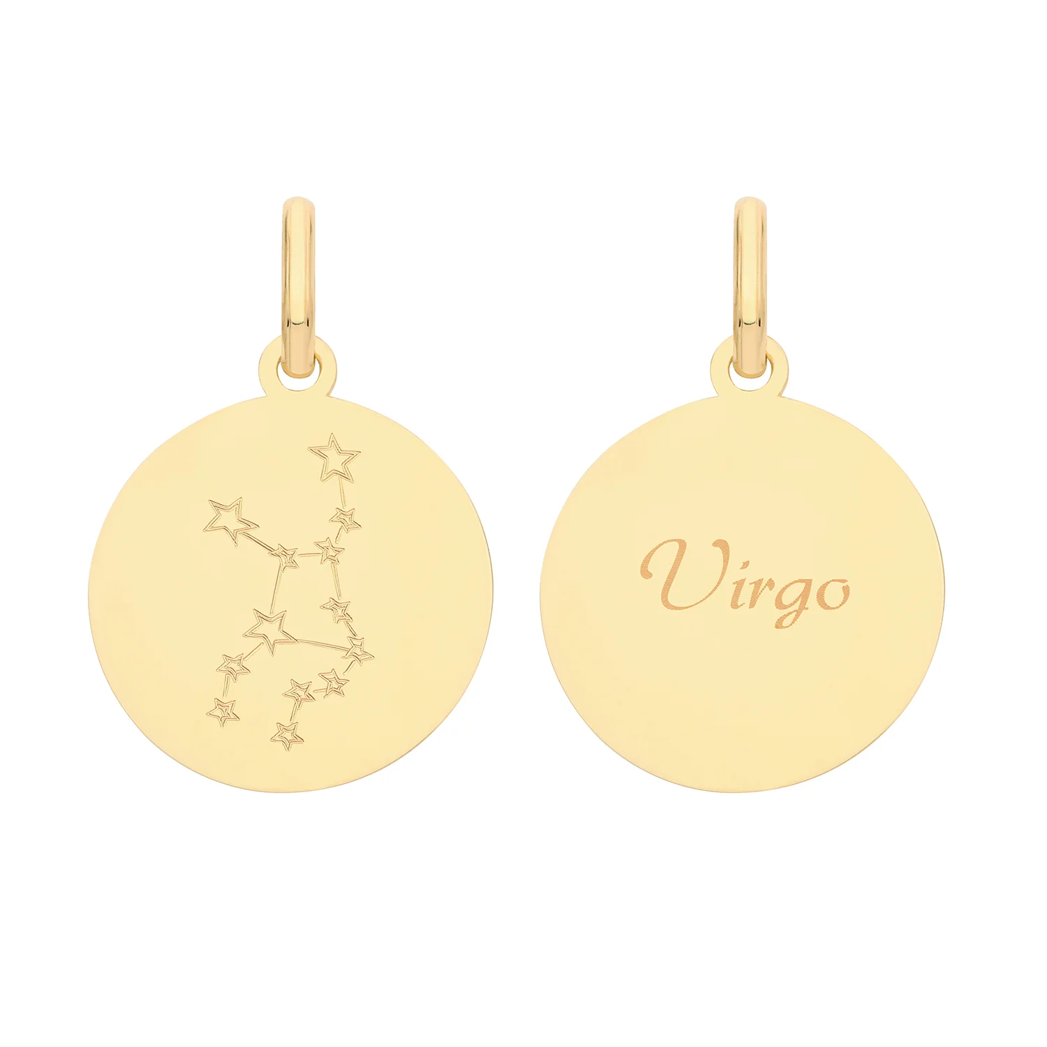 Soleil Collection Star Sign Disc Pendant | 9K Solid Yellow Gold - Image 19