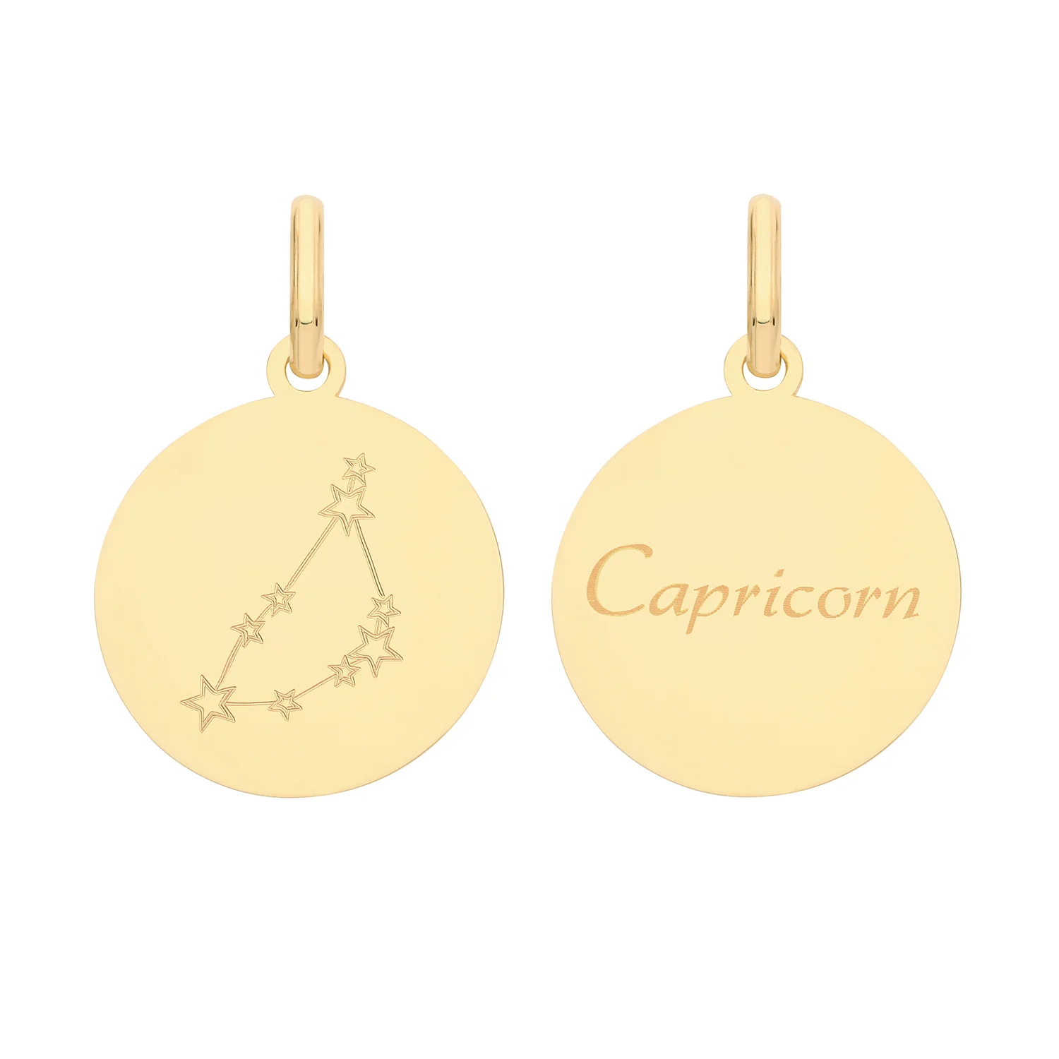 Soleil Collection Star Sign Disc Pendant | 9K Solid Yellow Gold - Image 20